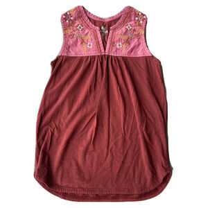 Sherpa Tank Top Sz XS Maroon Boho Floral Embroidered Shaanti y2k Indie Coquette